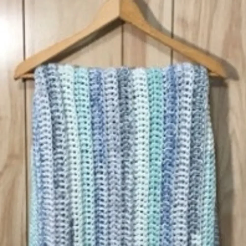 NWT Soft Thick Multicolor Handmade Crocheted Baby Blanket by Dawny